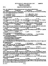 Đề thi học kì I Vật lí lớp 12 - Mã đề 928 - Năm học 2016-2017